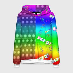 Толстовка-худи мужская Pop it радуга, цвет: 3D-белый