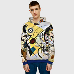 Толстовка-худи мужская Поперечная линия - Василий Кандинский, цвет: 3D-синий — фото 2
