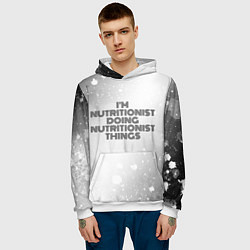 Толстовка-худи мужская Im doing nutritionist things: на светлом, цвет: 3D-белый — фото 2