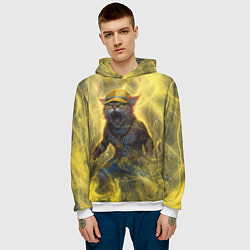 Толстовка-худи мужская Наэлектризованный кот, цвет: 3D-белый — фото 2