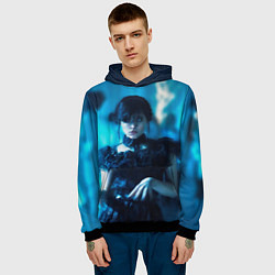 Толстовка-худи мужская Уэнсдэй Адамс танец, цвет: 3D-черный — фото 2