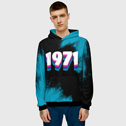 Толстовка-худи мужская Made in 1971: vintage art, цвет: 3D-черный — фото 2