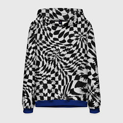 Толстовка-худи мужская Пластика шахматной доски, цвет: 3D-синий