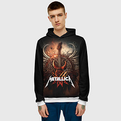 Толстовка-худи мужская Metallica гитара и логотип, цвет: 3D-белый — фото 2