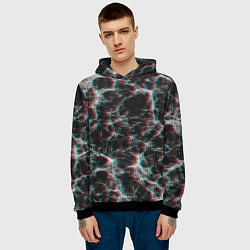 Толстовка-худи мужская Сеть нейронов, цвет: 3D-черный — фото 2