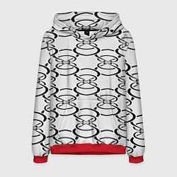 Толстовка-худи мужская Восьмерка паттерн, цвет: 3D-красный