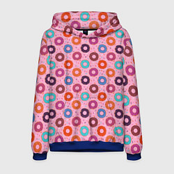 Толстовка-худи мужская Вкусные пончики, цвет: 3D-синий