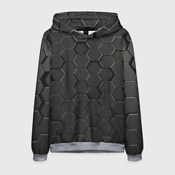 Толстовка-худи мужская Abstraction hexagon grey, цвет: 3D-меланж