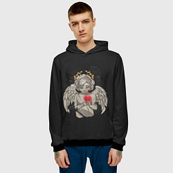 Толстовка-худи мужская Разбитый ангел, цвет: 3D-черный — фото 2