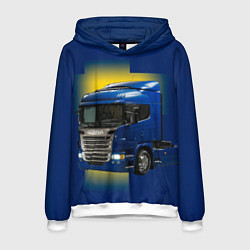Толстовка-худи мужская Scania truck, цвет: 3D-белый