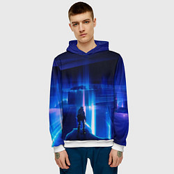 Толстовка-худи мужская Покоритель космоса, цвет: 3D-белый — фото 2