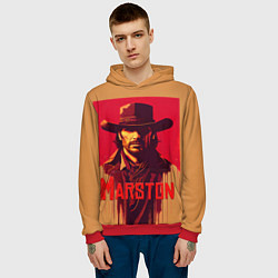 Толстовка-худи мужская John Marston poster, цвет: 3D-красный — фото 2
