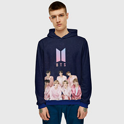 Толстовка-худи мужская BTS starry sky, цвет: 3D-синий — фото 2