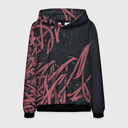 Толстовка-худи мужская Бордовое граффити, цвет: 3D-черный