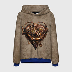 Толстовка-худи мужская Стимпанк сердце, цвет: 3D-синий