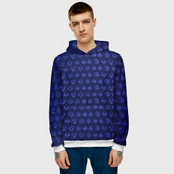 Толстовка-худи мужская Паттерн элементали под гидро, цвет: 3D-белый — фото 2