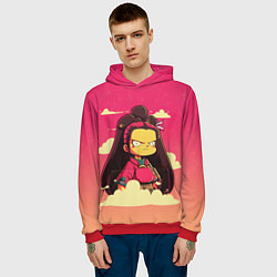 Толстовка-худи мужская Kamado Nezuko simpson, цвет: 3D-красный — фото 2