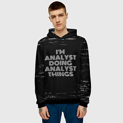 Толстовка-худи мужская I am analyst doing analyst things, цвет: 3D-черный — фото 2