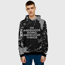 Толстовка-худи мужская I am producer doing producer things, цвет: 3D-черный — фото 2