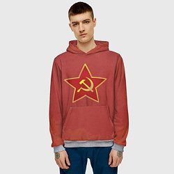 Толстовка-худи мужская Советская звезда, цвет: 3D-меланж — фото 2