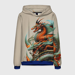 Толстовка-худи мужская Japan dragon - irezumi, цвет: 3D-синий