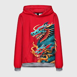 Толстовка-худи мужская Japanese dragon - irezumi, цвет: 3D-меланж