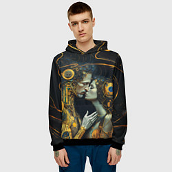 Толстовка-худи мужская Gustav Klimt Cyberpunk, цвет: 3D-черный — фото 2