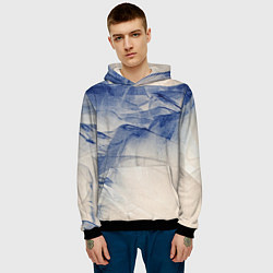 Толстовка-худи мужская Горы скалы в тумане, цвет: 3D-черный — фото 2