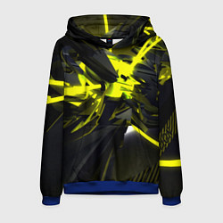 Толстовка-худи мужская Yellow gold abstraction, цвет: 3D-синий