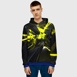 Толстовка-худи мужская Yellow gold abstraction, цвет: 3D-синий — фото 2