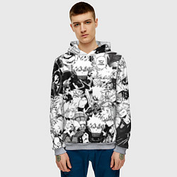 Толстовка-худи мужская Кацуки Бакуго - Моя геройская академия, цвет: 3D-меланж — фото 2