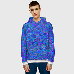 Толстовка-худи мужская Разводы масла на воде, цвет: 3D-белый — фото 2