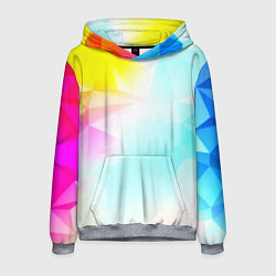 Толстовка-худи мужская Gradient colors geometry, цвет: 3D-меланж