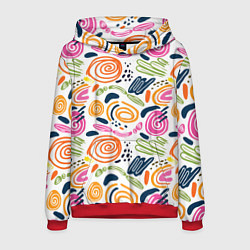 Толстовка-худи мужская Геометрический паттерн, цвет: 3D-красный