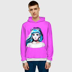 Толстовка-худи мужская Певица Grimes, цвет: 3D-белый — фото 2