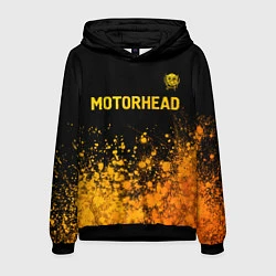 Толстовка-худи мужская Motorhead - gold gradient: символ сверху, цвет: 3D-черный