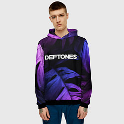 Толстовка-худи мужская Deftones neon monstera, цвет: 3D-черный — фото 2