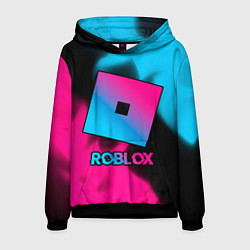 Толстовка-худи мужская Roblox - neon gradient, цвет: 3D-черный