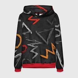 Толстовка-худи мужская Паттерн фигуры, цвет: 3D-красный