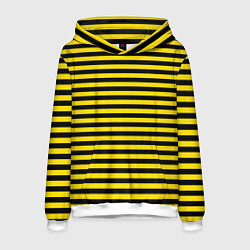 Толстовка-худи мужская Черно-желтые осиные полосы, цвет: 3D-белый