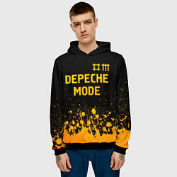 Толстовка-худи мужская Depeche Mode - gold gradient: символ сверху, цвет: 3D-черный — фото 2