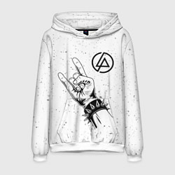 Толстовка-худи мужская Linkin Park и рок символ, цвет: 3D-белый
