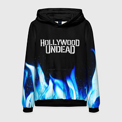 Толстовка-худи мужская Hollywood Undead blue fire, цвет: 3D-черный