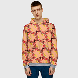 Толстовка-худи мужская Абстрактный винтажный растительный орнамент, цвет: 3D-меланж — фото 2