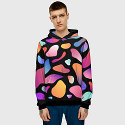 Толстовка-худи мужская Fashionable colorful pattern, цвет: 3D-черный — фото 2