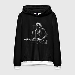 Толстовка-худи мужская Курт Кобейн с гитарой, цвет: 3D-белый