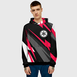 Толстовка-худи мужская Yamaha fast lines, цвет: 3D-черный — фото 2