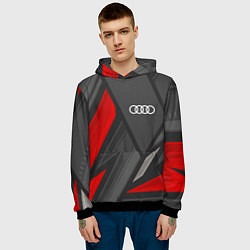 Толстовка-худи мужская Audi sports racing, цвет: 3D-черный — фото 2