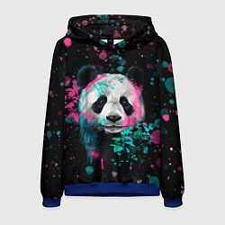 Толстовка-худи мужская Панда в розовом и голубом - нейронная сеть, цвет: 3D-синий