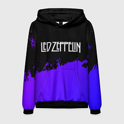 Толстовка-худи мужская Led Zeppelin purple grunge, цвет: 3D-черный